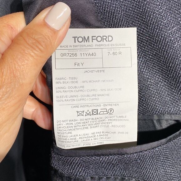 TOM FORD O’Connor Blue Sport Coat Silk & Mohair Fit Y - Picture 11 of 13